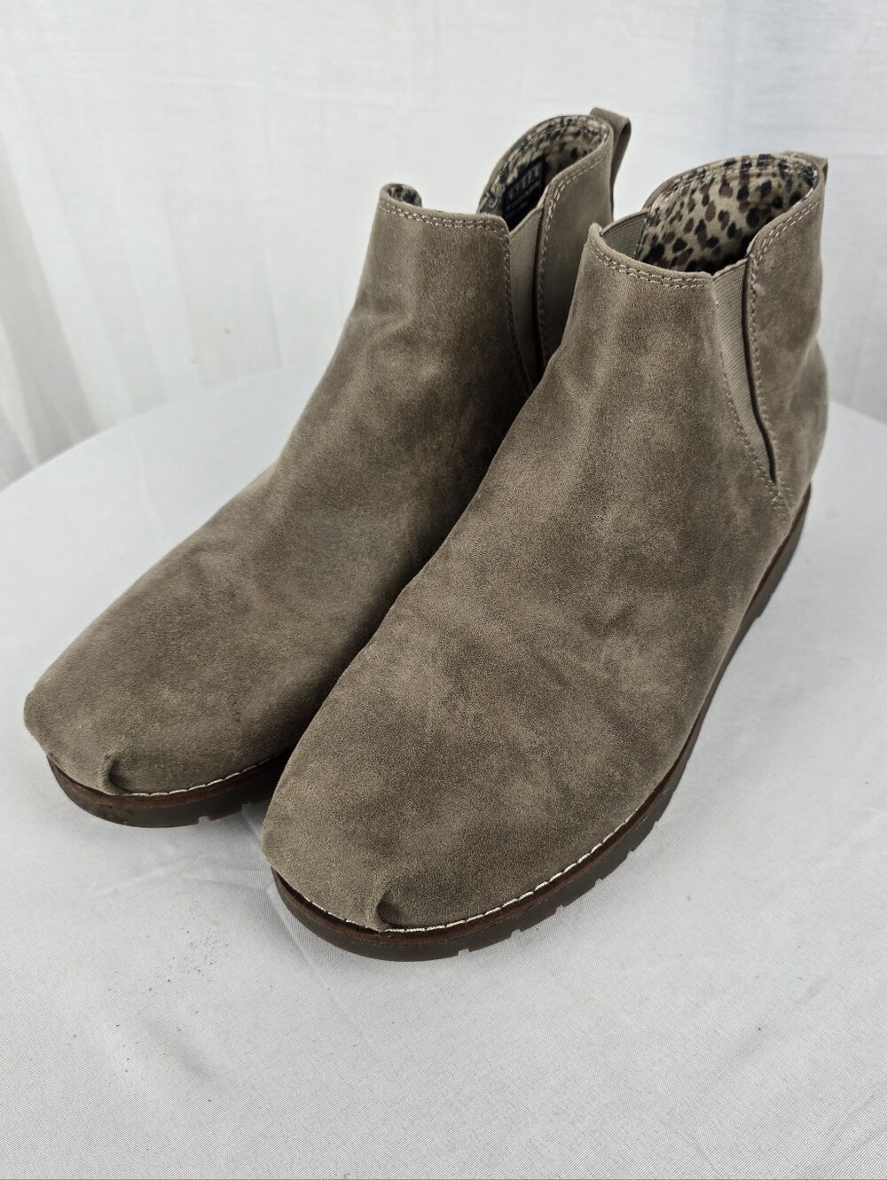 BOBS By Skechers Memory Foam Tan Faux Suede Luxe Boots Sz 10